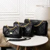 Designertassen Luxe crossbodytassen Lamsvacht schoudertassen Zacht leer Klassieke merk damestassen Echt lederen kettingtassen Zwarte messenger bag Flap Clutch Handtas