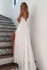 Abiti casual Sexy Scollo a V profondo Donna Formale Pizzo Backless Senza maniche Abito bianco Fashion Party Beach Elegante banchetto Abbigliamento da sposa