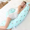 Maternity Pillows Washable J-shaped Maternity Pillow Cute Print Pregnancy Sleeping Body Support Pillow Pregnant Women Side Sleepers Bedding PillowL231106