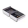 Мешочки для ювелирных изделий Элегантная коробка для хранения Портативные дорожные серьги PU Дисплей для колец F19D