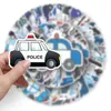 50 stuks cartoon politieauto's stickers kinderspeelgoed autostickers allerlei soorten politiewagens graffiti sticker voor jongens meisjes
