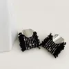 Stud Earrings GSOLD Fashion Design Cloth Lace Metallic Statement Winter For Women White Black Fabric Sequin Ear Studs Trend Jewelry