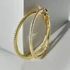 Hoop Huggie Somilia 18k gouden plaat grote hoepel oorbellen 925 Sterling zilver eenvoudige klassieke dames oorrang sieraden voor ladys 230404