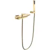 Soffioni doccia per bagno Set vasca da bagno Spazzola a doppia maniglia a parete Rubinetto a cascata oro Ottone massiccio Risparmio idrico 230406