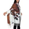 Scarves Custom Printed Rustic Cow Faux Fur Skin Leather Scarf Women Men Winter Warm Animal Cowhide Texture Shawl Wrap