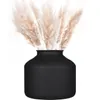 Vases Black Flower Pots Iron Vase Pampas Grass Matte Home Decor Metal Decorate Container Floral Arrangement Planter