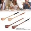 Coffee Scoops 4Pcs Wooden Long Handle Spoon Honey Stirring Baking Mixing Serving Craft Utensils