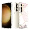 Marmeren verchroomde gevallen voor Samsung S23 Ultra S22 plus S21 Fe A54 A34 A53 A33 A32 A52 5G geëlektroplateerde modebloem Lace Stone zacht