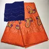 Ткань для одежды Bazin Brode Getzner 2023, высокое качество, кружево, красное, африканское, богатое, с полой резьбой, с нигерийским рисунком, 5 2 ярдов/лот