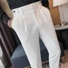 Abiti da uomo Abito da sposa da uomo Abiti da cerimonia Pantaloni Pantaloni neri da uomo Abito casual da lavoro slim fit stile britannico di alta qualità