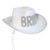 Berets Bridal Show Cowboy Chapéu Strass Carta Top Bachelorette Party Headdress Drop