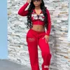 Womens Tracksuits Duas peças Set Designer 2024 New Casual Street Print de melhor amigo roupas em múltiplas 9 cores