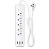 Smart Power Plugs USB Power Strip with Multiple Outlets 5-Outlet Surge Protector and 3 USB Charging Ports in Black UL Listed