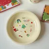 Plates Cute Christmas Cartoon Dessert Ins Ceramic Mug Kawaii Santa Claus Milk Coffee Cup Afternoon Tea Kitchen Accessories Gift