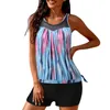 Dames badmode tankini zwempakken voor vrouwen meisjes sport twee stukken badpak surfen op zwem gestreepte tanktop shorts