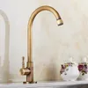 Kitchen Faucets High Quality Brass Classic Only Cold Water Sink Gooseneck Single Lever Outdoor Tap Bronze Brushed Finish 230406