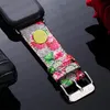 Designer Smart Straps Watch Band för Apple Watch Band 49mm 44mm 45mm IWatch Series 8 9 4 5 6 7 Rem lädernitar Armband Färgglada blommor BEE Snake Print AP Watchbands