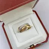 Ring Charms for Woman Designer paar maat 678 voor man Diamond tricyclische crossover Gold PLATED 18K