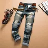 Jeans pour hommes Distressed Drop 2023 Stretch Ripped Biker Hommes Hip Hop Avec Trous Punk Denim Pantalon