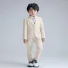 Men's Suits Boys And Gentlemen Formal Wear Plaid Suit 3-piece British Style Children's Performance Party Wedding Dress