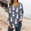 Damen-T-Shirts, Weihnachts-T-Shirt, Damen, lange Ärmel, Kreuz, V-Ausschnitt, Tops, Harajuku, Dame, locker sitzend, lässig, Sweatshirt, Mode, Straße