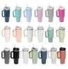 Mugs New 40oz Mugs Tumbler With Handle Insulated Tumblers Lids Straw Stainless Steel Coffee Termos Cup With Logo 1121