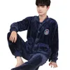 Männer Nachtwäsche 2023 Warme Pyjama Sets Herbst Winter Flanell Pijamas 2PCS Homewear Für Männer Übergroßen Zwei Stücke Männlich