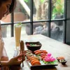 Zestawy naczyń stołowych 10 szt. Różowy wystrój talerzy stół stół dania dekoracje dekoracyjne ozdoby dekoracyjne ozdoby sushi kwiat
