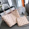 2 piezas MC Mother Bag Bolso de compras de doble cara para mujer Bolso de mano para hombre Hombro Bolsos de mano grandes de lujo Monedero y bolso con asa superior Bolso grande de cuero genuino de diseñador blanco