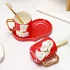 Mugs Ceramics Couple Toothbrush Cup And Tray Set Bathroom Supplies Storage Relief Pattern Mouthwash Cups Water