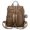 Школьные сумки 2023, женский мягкий кожаный противоугонный рюкзак в стиле ретро, уличная дорожная сумка, женская сумка на плечо для отдыха