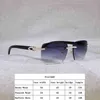 Occhiali da sole di alta qualità di lusso e alla moda con strass in legno di pavone senza montatura da uomo Corno di bufalo naturale Oversize Square Retro Shades Oculos Eyewear for Club