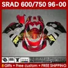 Motorfietsen voor Suzuki Srad GSXR 750 600 cc 600cc 96 97 98 99 00 168NO.73 GSX-R750 GSXR600 1996 1997 1998 1998 1999 2000 GSXR750 GSXR-600 750CC 96-00 Body Red Red Red Red Red Red Red Red Red Red Red Red Red Red Rood