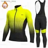 Cycling Jersey Sets 2023 hiver cyclisme vélo maillot ensemble hommes thermique Fece longue Seve cyclisme vêtements vtt vêtements de sport Bicyc Ride uniforme Q231107