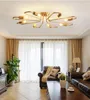 Ceiling Lights Semi Flush Mount Lamp Antique Brass Metal Copper Lustres Modern Style Lighting In Gold Indoor Light Decor