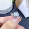 Cluster Rings Natural Opal Gemstone Fashion Flower Ring для женщин с настоящим 925 серебряным серебряным очарованием изысканные свадебные украшения