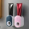 Bath Accessory Set Toothpaste Squeezer Wall Suction Adhesive Rack Dust-proof Automatic Holder Bathroom Accessories