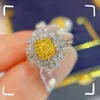 Topaz Diamond Ring 925 Sterling zilveren Engagement Wedding Band Ringen voor Vrouwen Bruids Verjaardagsfeestje Sieraden Cadeau