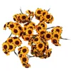 Decorative Flowers 100 Pcs Gift Flower Simulated Sunflower Wedding Decorations Paper Artificial