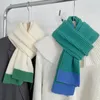 スカーフ韓国のパッチワークカラーニットスカーフソフトウール糸ニットネッカチーフ厚い温かい首の保護ユニセックスロング