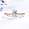 Bague Solitaire Kuololit 585 Or Jaune 14K 1.5CT 1.0CT Anneaux pour Femmes Anneaux Ovales Faits à la Main Fiançailles Mariée Cadeau Fine Jewelry 230404