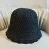 Berets Bucket Hat Women Knitted Casual Fishman Caps Winter Warm Flower Design Dome Wool Panama Buckets Round Top Basin Hats