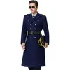 Veste longue en laine pour hommes, manteau tendance en mélange de laine de coton épais, pardessus de Concierge de la compagnie aérienne Captain Property