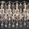 19th C. Rococo Iron & Crystal Rectangular Chandeliers Modern Rustic Candle Pendant Lights for Dining Room Living Room Hanging Lamps Lustre