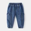 Jeans garçon jean printemps automne enfant en bas âge enfants pantalons vêtements pour enfants Denim pantalon bleu 230413