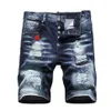 20ss Хип-хоп Рваные джинсы Шорты Дизайнерская одежда Потертые облегающие мотоциклетные байкерские джинсовые брюки для мужчин Мужские брюки pour hommes298R
