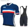 Wielrenshirtsets Frankrijk Team Zomer Wielrenshirtsets 2023 Bicyc Short Seve Fietskleding Korte broek MTB Mallot Ciclismo Hombre Body Suit Q231107