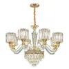 Lampy wiszące Europejskie światło luksusowy salon kryształowy żyrandol Lampa Lampa Lampa Lampa świetlna wisząca podwójna sypialnia