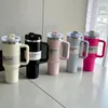 Mugs New 40oz Mugs Tumbler With Handle Insulated Tumblers Lids Straw Stainless Steel Coffee Termos Cup 1120