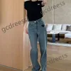 Women's Plus Size Pants Designer 2023 plus size women's jeans fashion casual trousers washed men's street style blue black EZ30